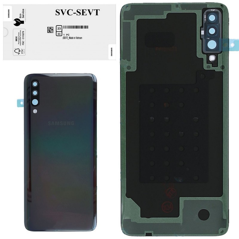 Samsung Original Back Cover Service Pack with Camera Frame for Galaxy A70 SM-A705 | Black