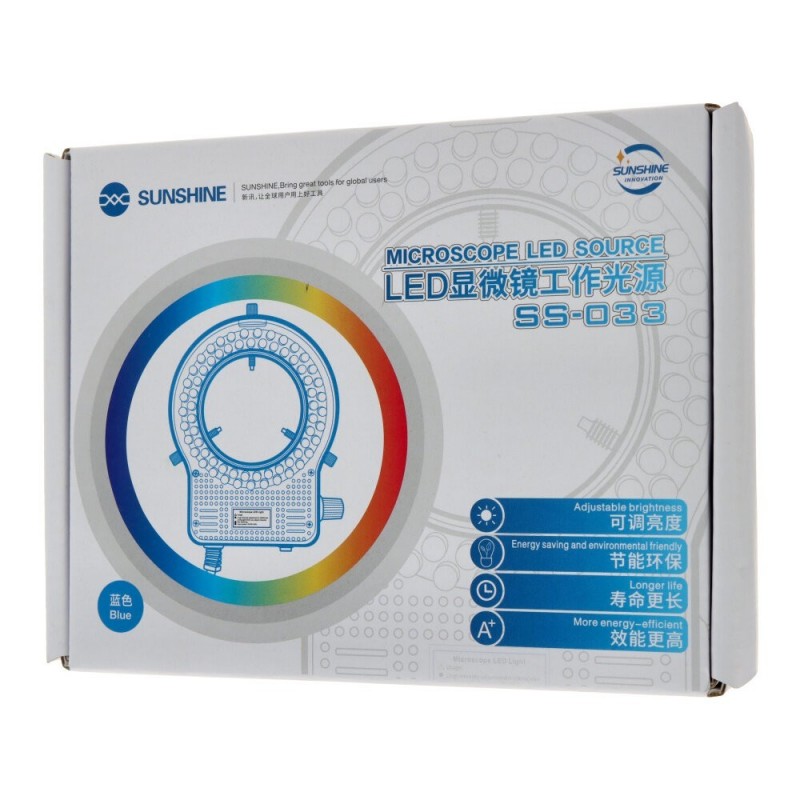 Sunshine SS-033 Lampada LED per microscopi con luminosità regolabile | Blu Sunshine SS-033 Lampada LED per microscopi con luminosità regolabile | Blu