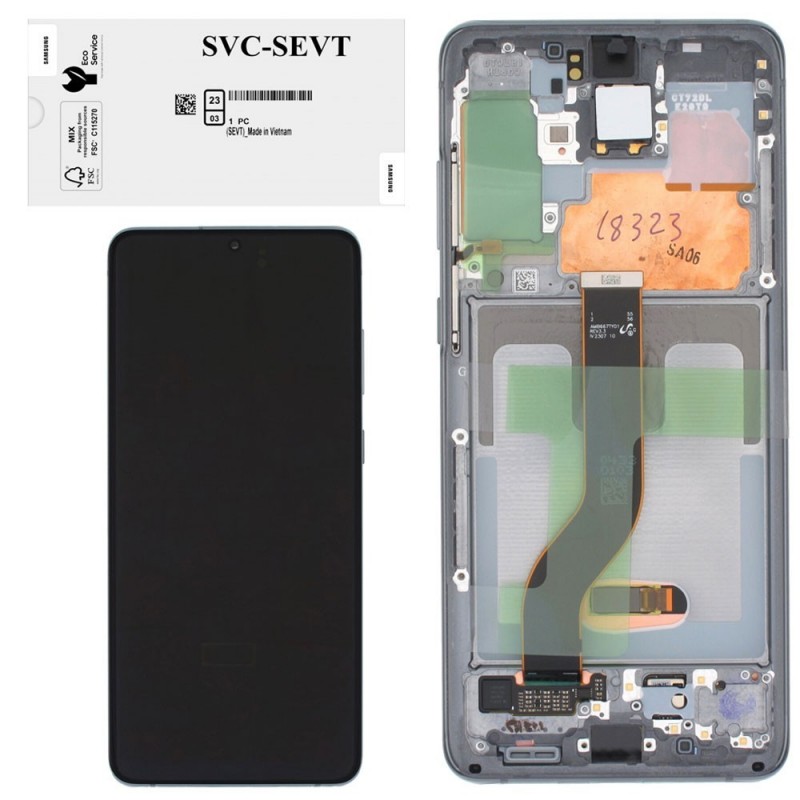 Samsung Service Pack Original LCD Display + Frame For Galaxy S20+ PLUS G985/G986 No Cam | Grey
