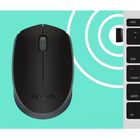 Logitech M171 Ambidextrous RF Wireless Optical Mouse 1000 DPI | Black