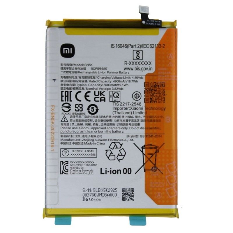 Xiaomi Service Pack Batteria BN5L Originale per Redmi 12C 