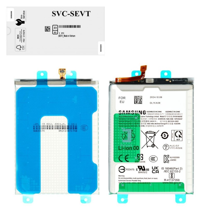 Samsung Service Pack Batteria EB-BA166ASE Originale per Galaxy A16 A165F / A166B