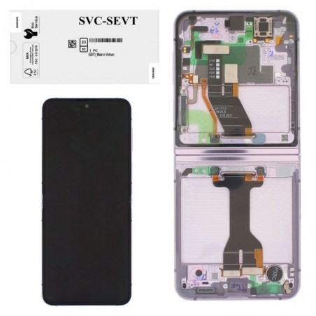 Discover Samsung SERVICE PACK Display LCD ORIGINALE + Frame Galaxy Z Flip 5 5G 2023 F731 LAVENDER INNER details