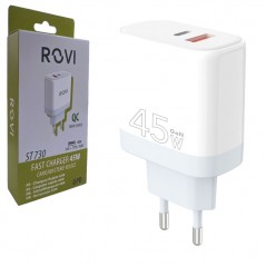 Buy ROVI CaricaBatterie da Rete 45W USB-C + USB-A Fast Charger Power Delivery ST730 online