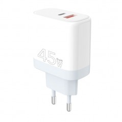 ROVI ST730 45W USB-C + USB-A GaN Fast Charger Power Delivery Wall Charger | White