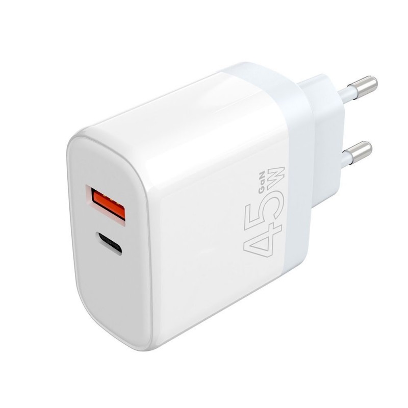 ROVI ST730 45W USB-C + USB-A GaN Fast Charger Power Delivery Wall Charger | White
