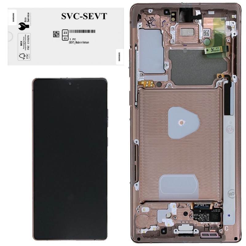 Samsung Service Pack Original LCD Display + Frame For Galaxy Note 20 SM-N980 N981 | Mystic Bronze
