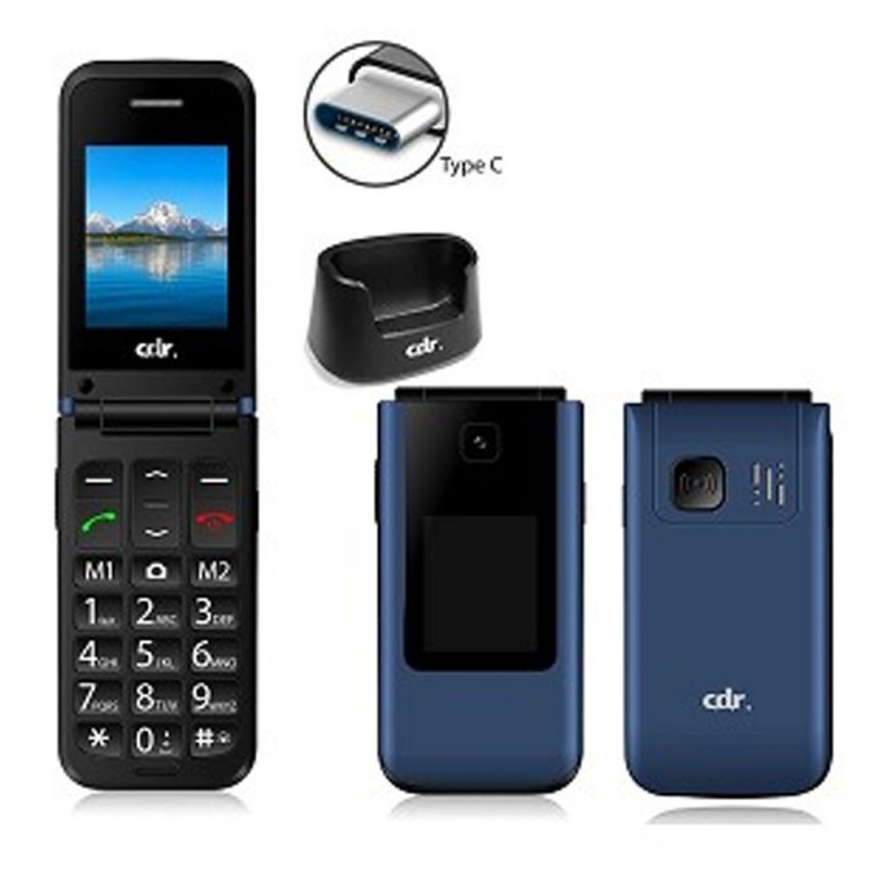 CDR C38 2G Quad Band GSM Cell Phone with SOS Button | Blue