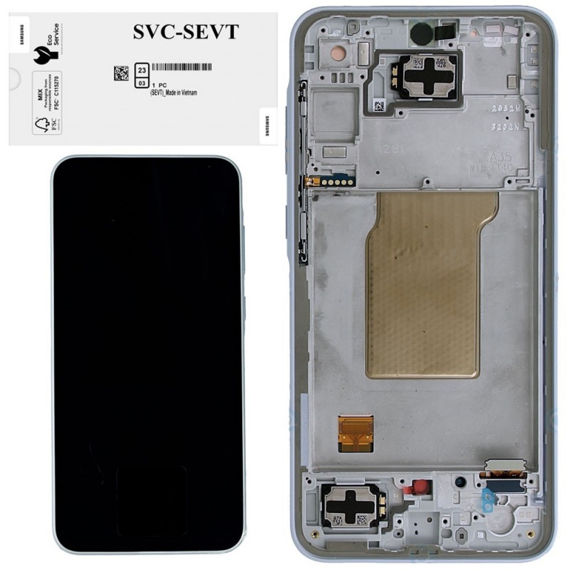 Samsung SERVICE PACK Display LCD ORIGINALE + Frame Per Galaxy A35 5G 2024 A356 | Iceblue