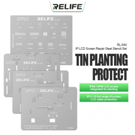 Discover RELIFE RL-044 IP LCD Screen Repair Steel Stencil Set details