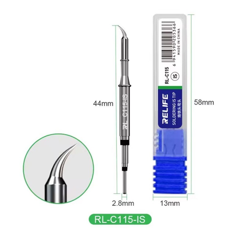 RELIFE RL-C115-IS Punta per Stazione Saldante Curva