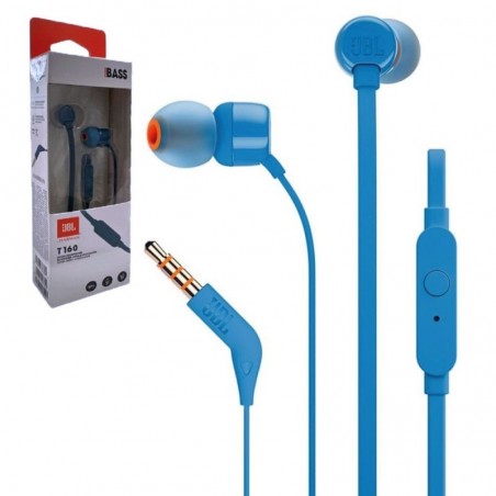 Acquista JBL Tune T160 Cuffie Auricolari con Filo 3 Pulsanti Jack 3.5 in-Ear | Blu su Smartness