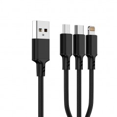 Scopri NCC Cavo di Ricarica da USB-A a USB-C - Lightning - Micro USB D120MCL 3 in 1 | 60W | 120cm in dettaglio