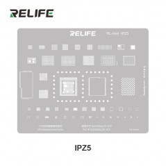 RELIFE RL-044 IPZ5 Tin Steel Stencil per Rigenerazione CHIP IC su CPU per iPhone Xs / Xs Max / Xr - A12 / 0.12MM