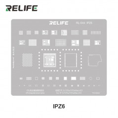 RELIFE RL-044 IPZ6 Tin Steel Stencil per Rigenerazione CHIP IC su CPU per iPhone 11 / Pro / Pro Max - A13 | 0.12MM