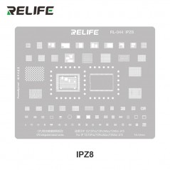 Compra RELIFE RL-044 IPZ8 Tin Steel Stencil per Rigenerazione CHIP IC su CPU per iPhone 13 / Pro / Pro Max / Mini - A15 | 0.12MM