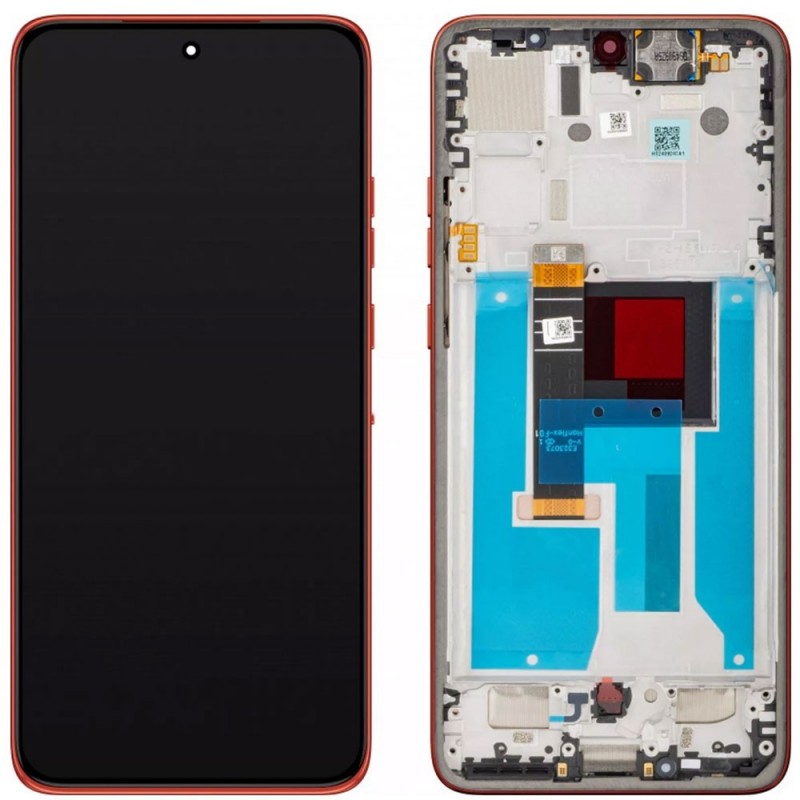 Motorola SERVICE PACK Display LCD ORIGINALE + Frame Moto Edge 50 Neo | Poinciana Rosso