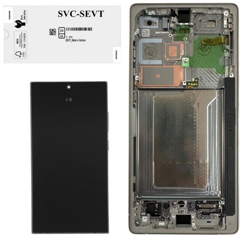  Samsung Service Pack Original LCD Display + Frame For Galaxy S25 Ultra 5G S938 TITANIUM BLACK GRAY JADE GREEN PINK GOLD