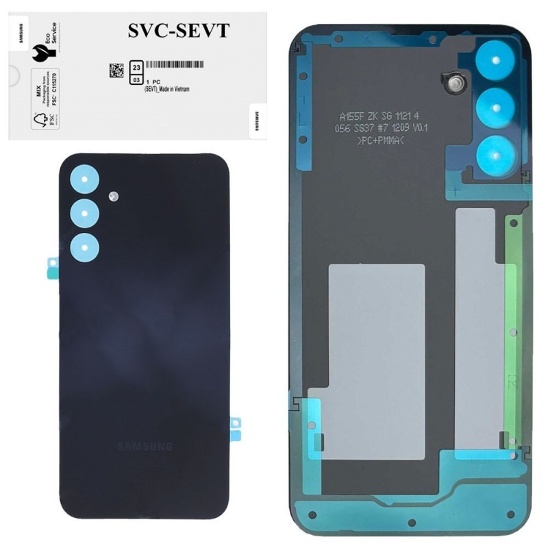 Samsung Back Cover Originale Service Pack con Camera Frame per Galaxy A15 4G | Black