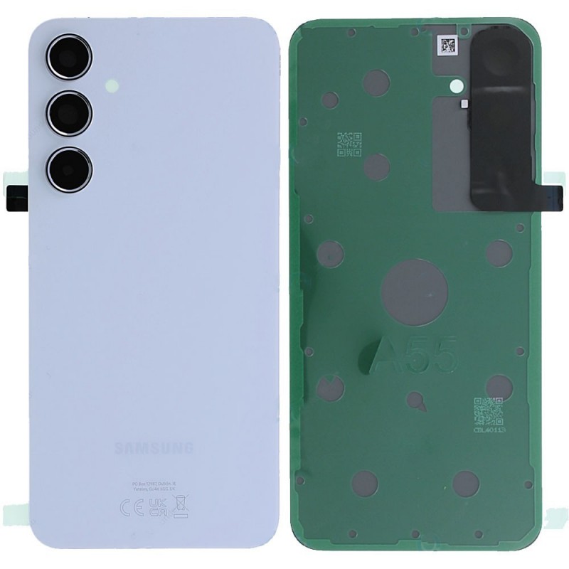 Samsung Back Cover Original Service Pack with Camera Frame for Galaxy A55 A556 | Awesome IceBlue