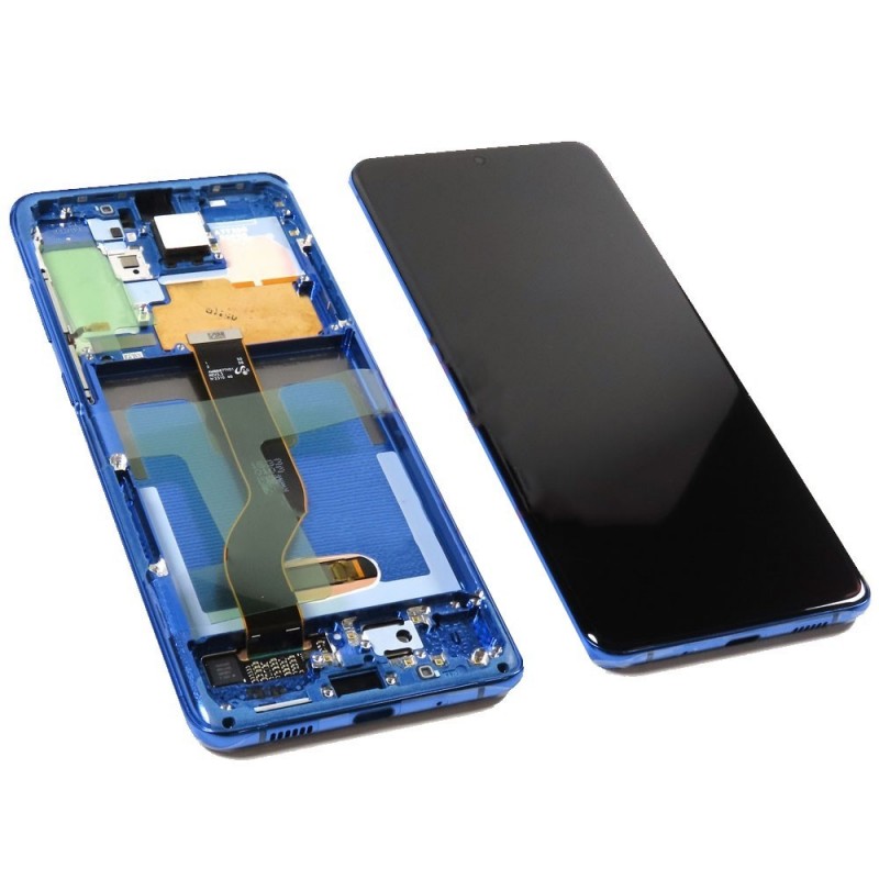 Samsung SERVICE PACK Display LCD ORIGINALE + Frame Per Galaxy S20+ PLUS G985/G986 No Cam | Blue Aura