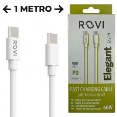 Acquista Rovi Elegant Cavo di Ricarica da USB-C a USB-C SA130 in PVC Ultra Resistente 1mt 3A | Bianco su Smartness