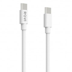 Rovi Elegant Cavo di Ricarica da USB-C a USB-C SA130 in PVC Ultra Resistente 1mt 3A | Bianco