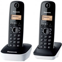 Panasonic Telefono Cordless Doppio KX-TGB612JTW Rubrica 50 Numeri | Nero e Bianco
