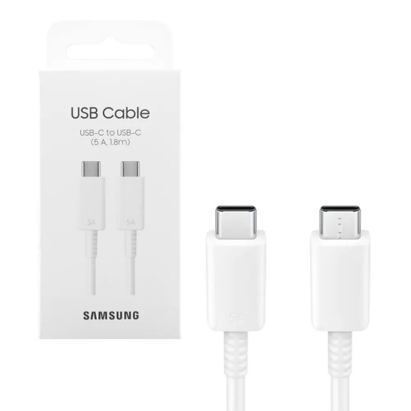 Samsung Cavo di Ricarica Fast Charging 5A EP-DX510 da USB-C a USB-C 1.8m | Bianco