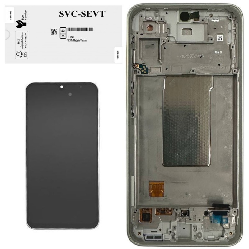 Samsung SERVICE PACK Display LCD ORIGINALE + Frame Galaxy A36 5G 2025 A366 | Lime Green