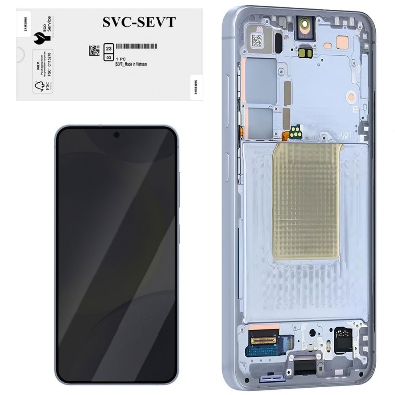 Samsung Service Pack Original LCD Display + Frame For Galaxy S24 5G 2024 S921 | Blue
