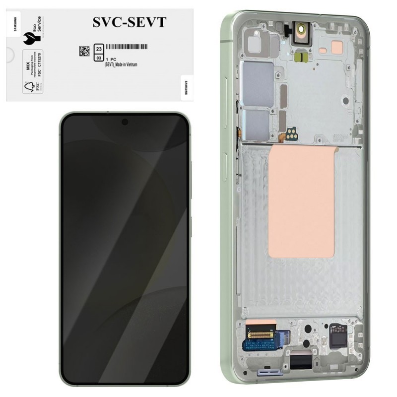 Samsung Service Pack Original LCD Display + Frame For Galaxy S24 5G 2024 S921 | Green