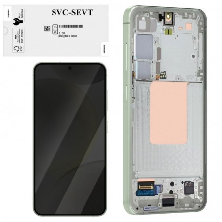 Discover Samsung SERVICE PACK Display LCD ORIGINALE + Frame Per Galaxy S24 5G 2024 S921 | Verde details