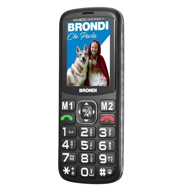 BRONDI Amico di Casa+ Telefono Cellulare Senior DualSim | Nero