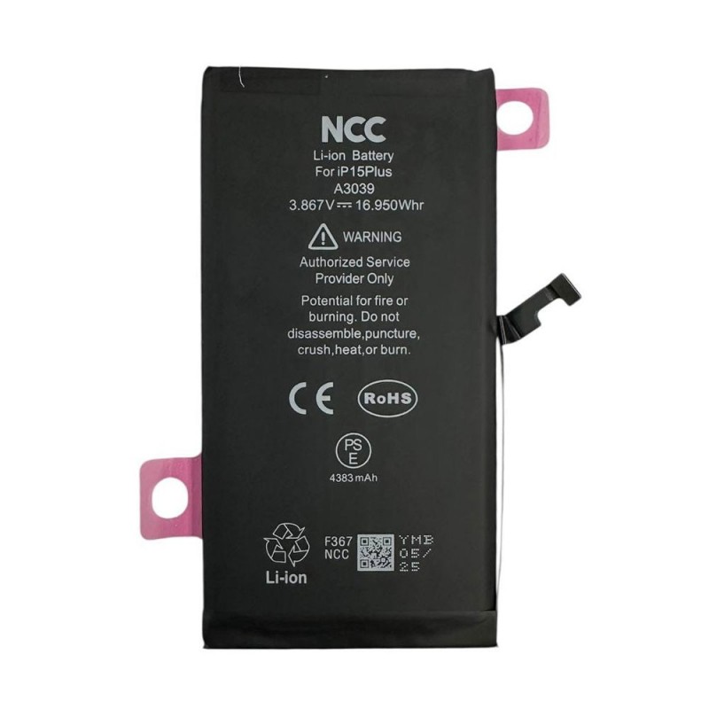 NCC Compatible Battery for Apple iPhone 15 Plus | ZY Taiwan Chip