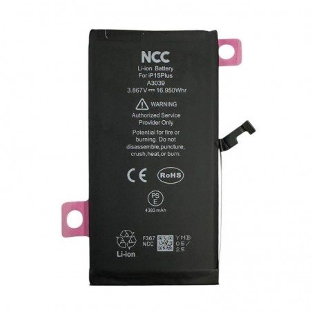 NCC Compatible Battery for Apple iPhone 15 Plus | ZY Taiwan Chip