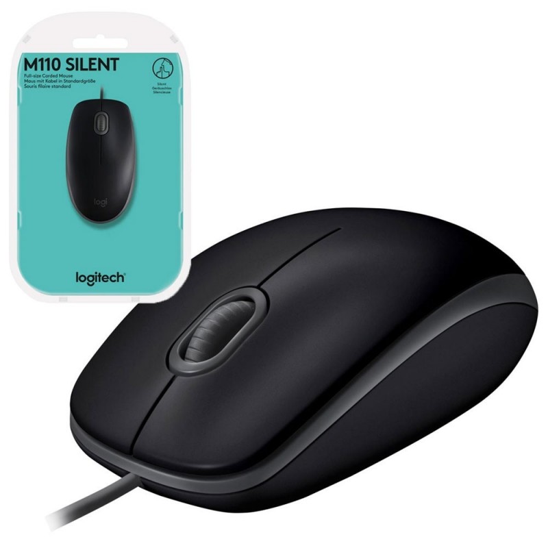  Logitech Mouse OPTICAL B110 1000 dpi 3 USB buttons