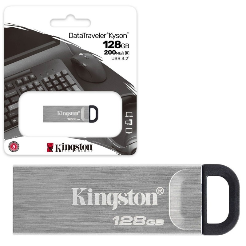 Kingston Kyson Pen Drive Flash USB 3.2 DataTraveler 200MB/s DTKN 128GB Kingston Kyson Pen Drive Flash USB 3.2 DataTraveler 200MB/s DTKN 128GB