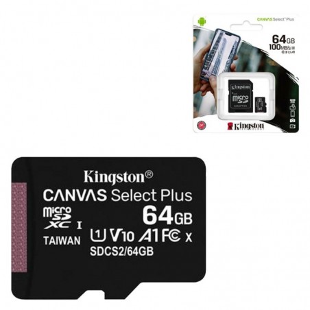 Buy Kingston Canvas Select Plus MicroSd HC SDCS2 MicroSdXC 64GB CL 10 100MB/s online