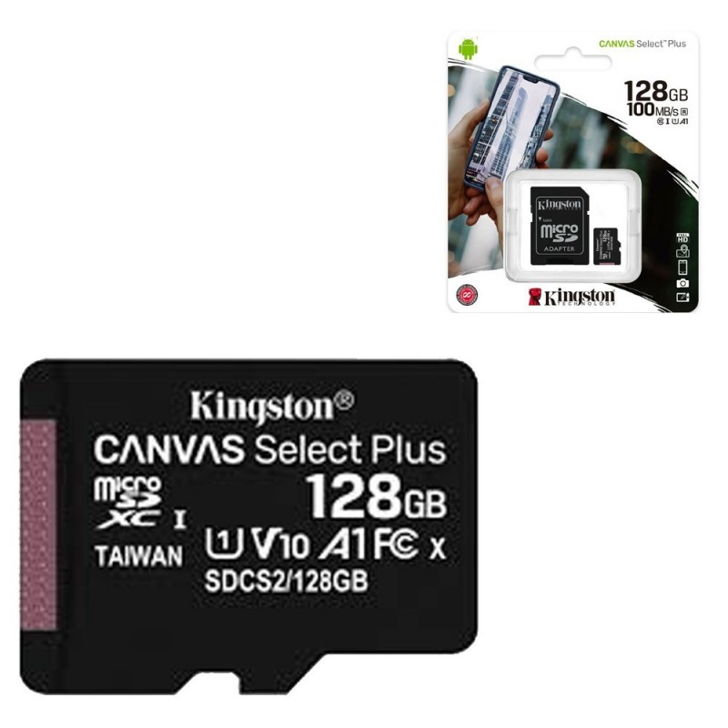 Kingston Canvas Select Plus MicroSd HC SDCS2 MicroSdXC 128GB CL 10 100MB/s