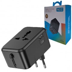 Photo of NCC TC001 Travel Charger 12W USB A+C - Black - NCC