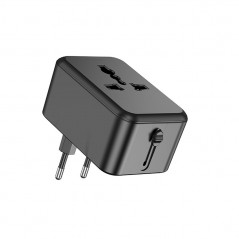 NCC TC001 Travel Charger 12W Caricabatterie da Viggio USB A+C | Nero