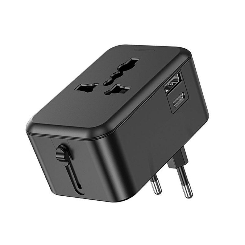 NCC TC002 Travel Charger 20W Caricabatterie da Viggio USB A+C | Nero