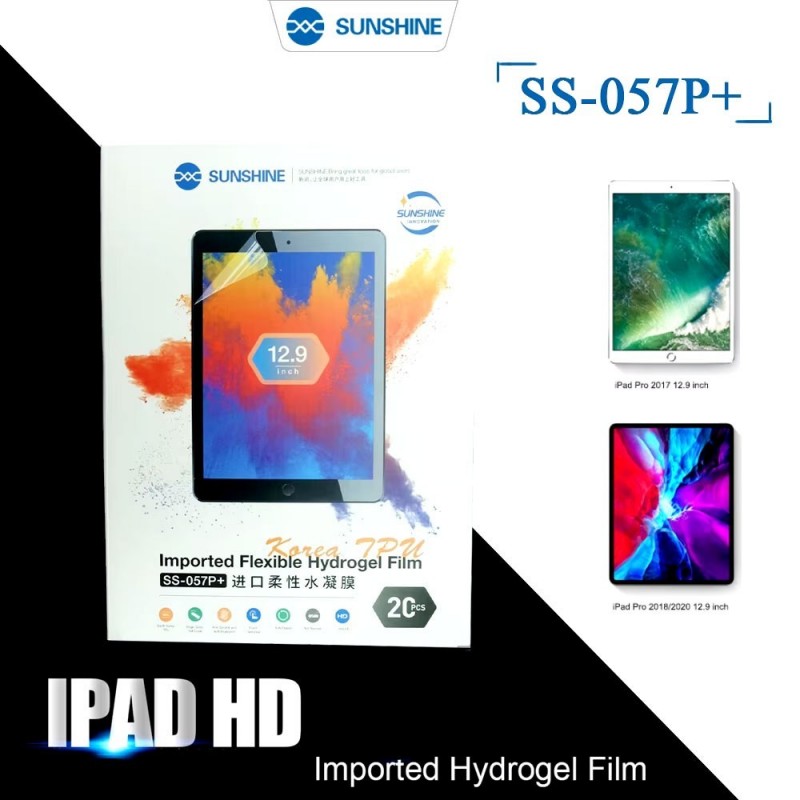 SUNSHINE SS-057P+ Clear HD Hydrogel Film for iPad Up to 12.9'' | 20 Pack