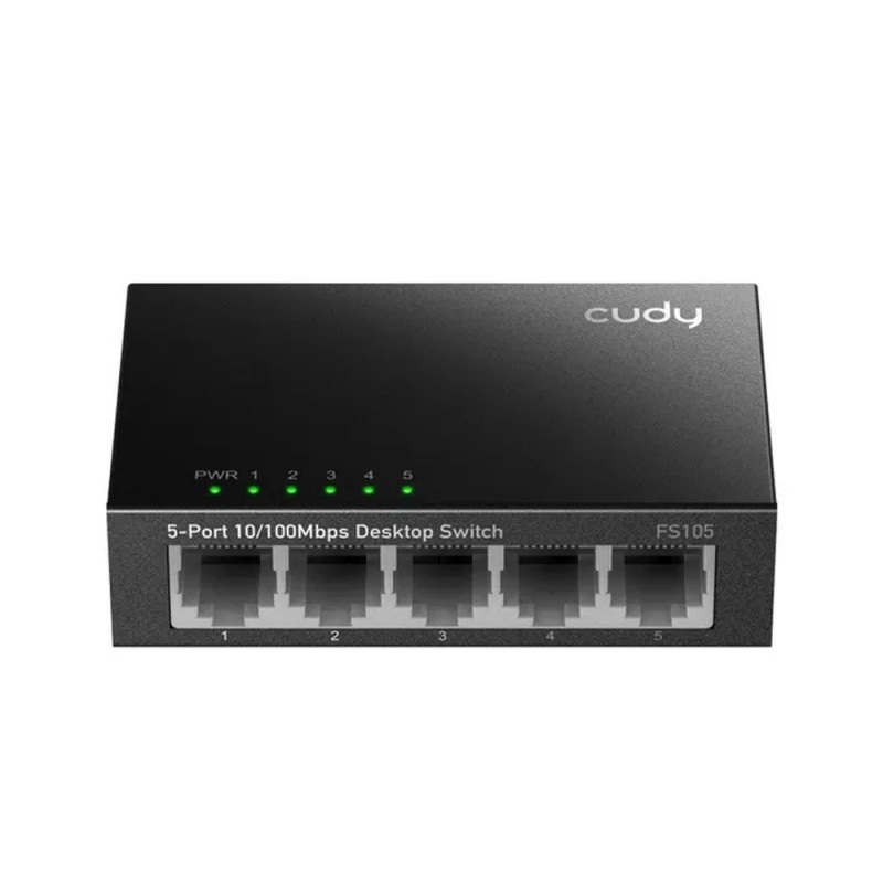 CUDY Switch da Rete 5 PORTE Fast Ethernet 10/100 MBPS Metal 