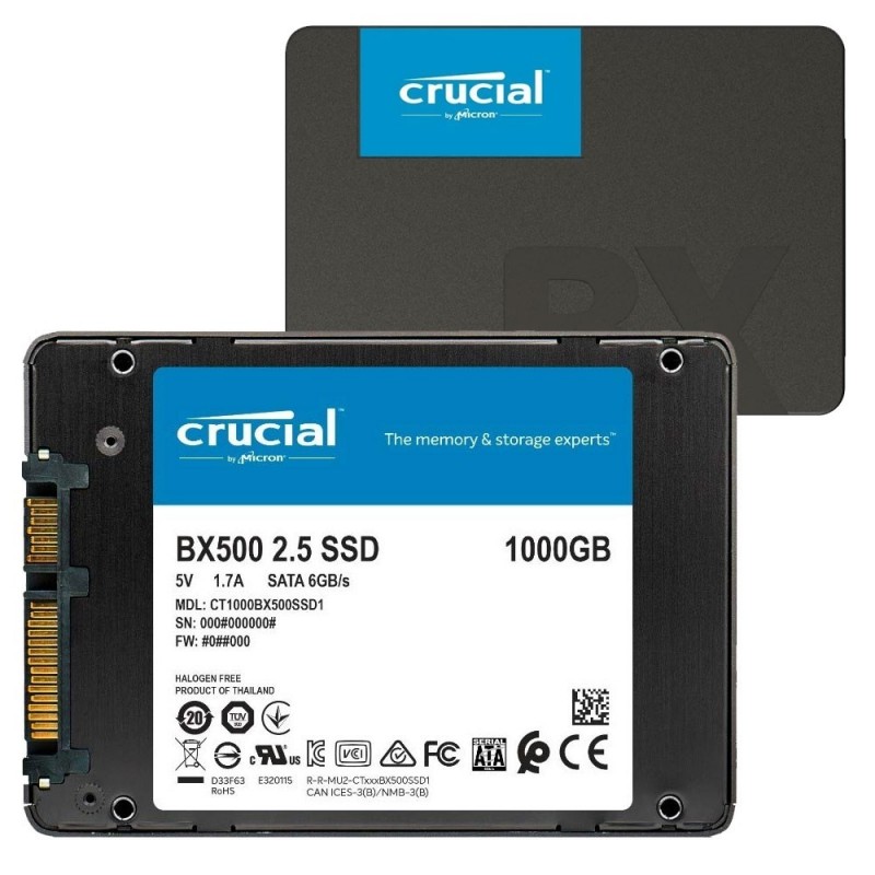 Crucial BX500 2.5" 1TB Internal SSD up to 540 MB/s Solid State