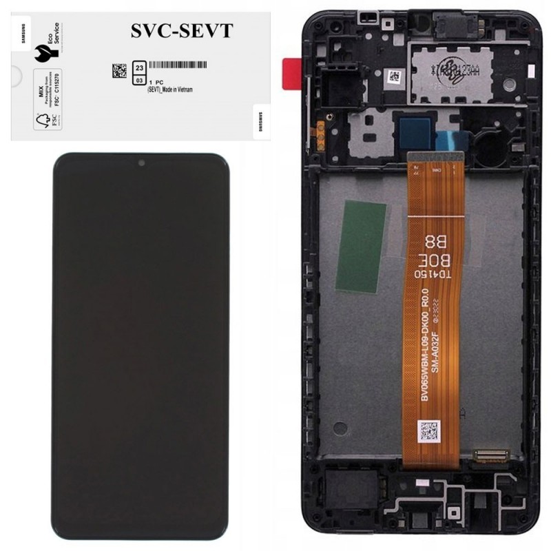 Samsung SERVICE PACK Display LCD ORIGINALE + Frame Per Galaxy A12 2021 A127 | FLAT BOE B3 A127F / BOE B8 A032F