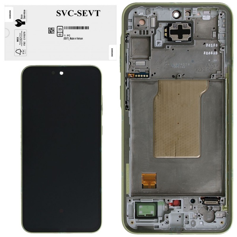 Samsung Service Pack Original LCD Display + Frame For Galaxy A35 5G 2024 A356 | Lemon Yellow