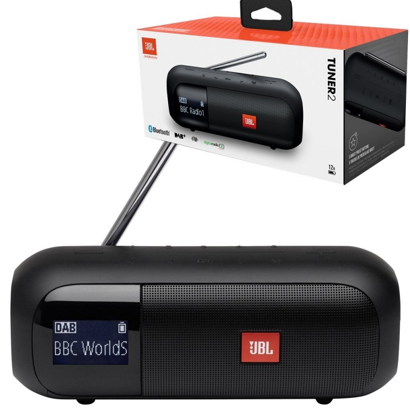 JBL TUNER 2 Bluetooth Speaker With FM/DAB/DAB+ Radio | Black