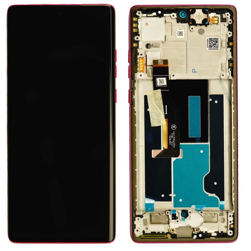  Motorola SERVICE PACK Display LCD ORIGINALE + Frame Per Edge 50 Fusion | Hot Pink 